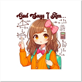 God says I am a TEACHER Math Design | Women’s, GIRL Posters and Art